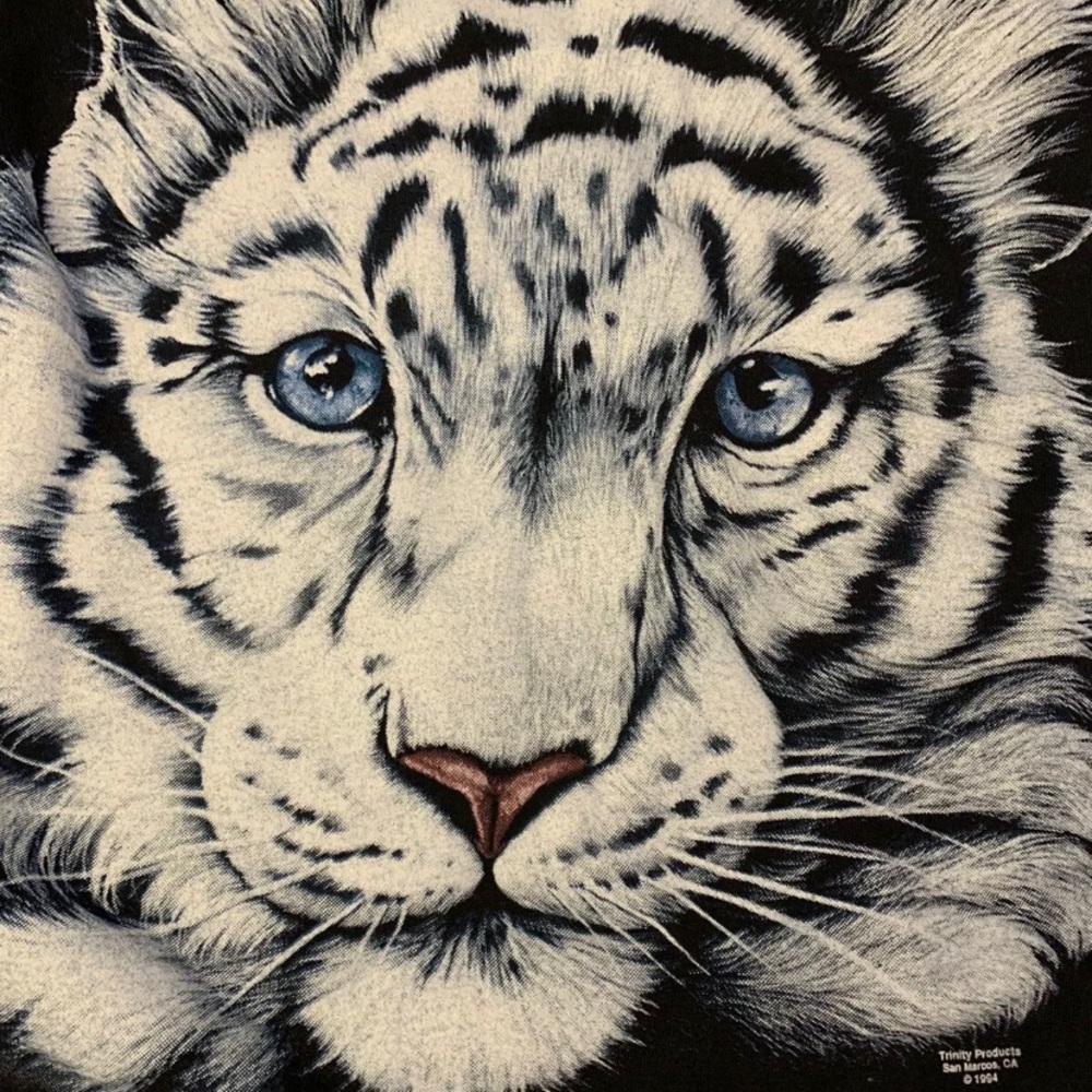 White Tiger Vintage Tennessee River Shirt Youth Large USA Single Stitch